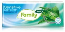 Tento Papír zsebkendő, 3 rétegű, 10x10 db, TENTO Family, eukaliptuszolaj - oneclick