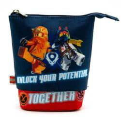LEGO® Tolltartó, cipzáras, pop-up, LEGO Ninjago Together, kék-piros-mintás