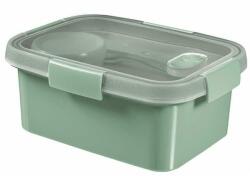 Keter Ételtartó, szósztartóval, evőeszközzel, szögletes, műanyag, 1, 2 l, CURVER Smart Eco, világoszöld