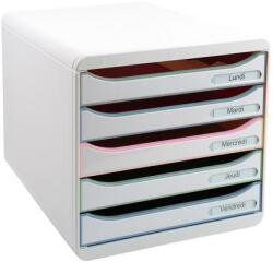 Exacompta Irattároló, műanyag, 5 fiókos, EXACOMPTA Big-Box Plus Authentic, szürke