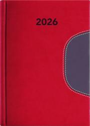 Dayliner Naptár, tervező, A5, napi, DAYLINER Memphis, piros-szürke