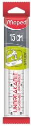 Maped Vonalzó, műanyag, törhetetlen, 15 cm, MAPED Study Unbreakable, átlátszó
