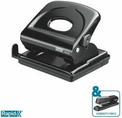 RAPID Lyukasztó, kétlyukú, 25 lap, fém, RAPID FMC25, fekete