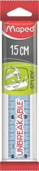 Maped Vonalzó, műanyag, törhetetlen, 15 cm, MAPED Study Unbreakable, vegyes színek