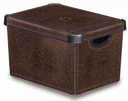 Keter Tárolódoboz, tetővel, 22 l, bőrhatású, CURVER Deco L - oneclick