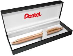 Pentel Zseléstoll, 0, 35 mm, nyomógombos, rosegold tolltest, PENTEL EnerGel BL-407 kék