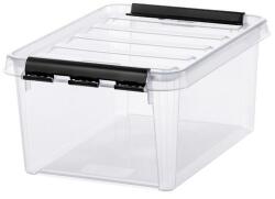 SMARTSTORE Műanyag tárolódoboz, 8 liter, fekete fogantyúkkal, SMARTSTORE Classic 10, átlátszó - oneclick