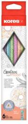 Kores Grafitceruza készlet, radírral, HB, háromszögletű, KORES Grafitos Style Pastel