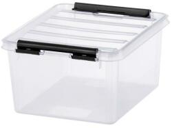 SMARTSTORE Műanyag tárolódoboz, 2 liter, fekete fogantyúkkal, SMARTSTORE Classic 2, átlátszó - oneclick