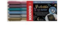Kores Ecsetirón készlet, KORES Metallic Style, 6 metál szín