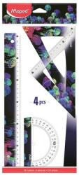 Maped Vonalzókészlet, műanyag, 4 darabos, MAPED Deepsea Paradise