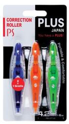 PLUS Corporation Hibajavító roller, 4, 2mm x 6m, PLUS PS, 3 különböző szín