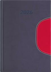 Dayliner Naptár, tervező, A5, napi, DAYLINER Memphis, szürke-piros