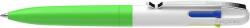 Schneider Golyóstoll, 0, 5 mm, nyomógombos, négyszínű, SCHNEIDER Take 4 Neon, zöld-fehér