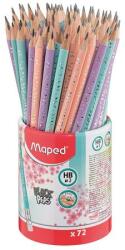 Maped Grafitceruza radírral, ceruzatartó, HB, háromszögletű, MAPED Black`Peps Pastel, vegyes pasztell színek