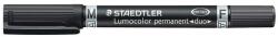 STAEDTLER Alkoholos marker, 0, 6/1, 5 mm, kúpos, kétvégű, STAEDTLER Lumocolor® duo 348, fekete