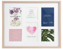 Képkeret, galéria, fa, 3 db 10x10, 3 db 10x15, Goldbuch Verona, natúr