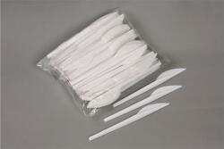 Kés, műanyag, többször használatos, 17 cm, 40 db Prima, fehér