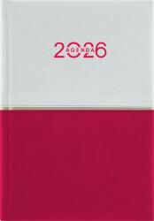 Dayliner Naptár, tervező, A5, napi, DAYLINER Contrast, fehér-piros