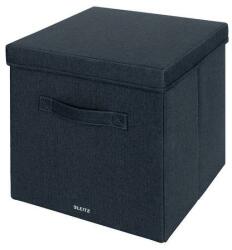 LEITZ Doboz, szövet borítású, L méret, LEITZ Fabric, sötétszürke