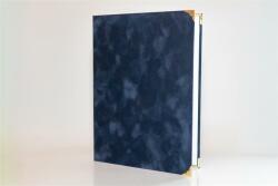  Oklevéltartó, A4, exkluzív, plüss, 4 fém sarokkal, kék