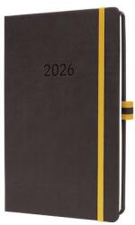 Sigel Naptár, A5, heti, 2026, kemény borító, SIGEL Linescape, szürke-sárga