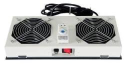 Lande Ventilátor egység Fali rack szekrényhez 2 ventilátor Termosztáttal (LN-FAN-THM-2FWM-LG)