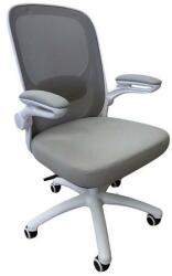  Irodai forgószék, szürke hálós háttámla, szövet ülőlap, fehér műanyag váz és lábkereszt, Kea