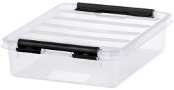SMARTSTORE Műanyag tárolódoboz, 1 liter, fekete fogantyúkkal, SMARTSTORE Classic 1, átlátszó