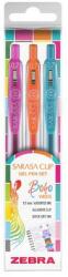 Zebra Zseléstoll készlet, 0, 33 mm, nyomógombos, ZEBRA Sarasa Clip Boho Vibes, 3 különböző szín