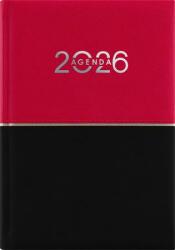 Dayliner Naptár, tervező, B6, heti, DAYLINER Contrast, piros-fekete