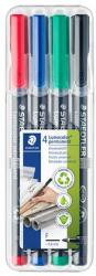 STAEDTLER Alkoholos marker készlet, OHP, 0, 6 mm, STAEDTLER Lumocolor® 318 F, 4 különböző szín