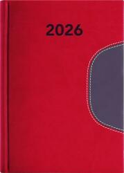 Dayliner Naptár, tervező, B6, heti, DAYLINER Memphis, piros-szürke