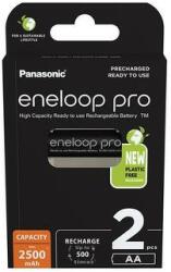 Panasonic Tölthető elem, AA ceruza, 2x2500 mAh Ni-MH, PANASONIC Eneloop Pro