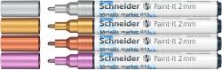 Schneider Metálfényű marker készlet, 2 mm, SCHNEIDER Paint-It 011, 4 különböző szín