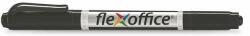 FlexOffice Alkoholos marker, 0, 4/1, 0 mm, kúpos, kétvégű, FLEXOFFICE PM01, fekete