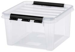 SMARTSTORE Műanyag tárolódoboz, 8 liter, fekete fogantyúkkal, SMARTSTORE Classic 12, átlátszó - oneclick