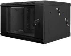 Lanberg 19 kétrészes fali rack szekrény 6U/600X600 lapraszerelt, fekete (WF02-6606-10B)