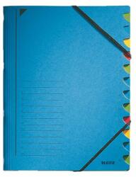 Leitz Gumis mappa, karton, A4, regiszteres, 12 részes, LEITZ, kék - oneclick