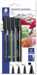 STAEDTLER Alkoholos marker készlet, vegyes, STAEDTLER Lumocolor® 60 4 különböző vonalvastagság, fekete