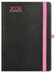 TopTimer Naptár, tervező, A5, heti, TOPTIMER, Nero, fekete-pink