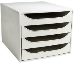 Exacompta Irattároló, műanyag, 4 fiókos, EXACOMPTA Ecobox Office, szürke-szürke