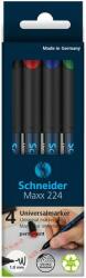 Schneider Alkoholos marker készlet, OHP, 1 mm, SCHNEIDER Maxx 224 M, 4 különböző szín