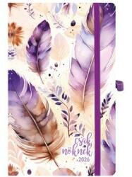 TopTimer Naptár, tervező, A5, heti, TOPTIMER, Csak Nőknek, lila toll