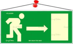  Információs tábla, 25x11, 5 cm, fluoreszkáló, utánvilágítós, Menekülési irány jobbra