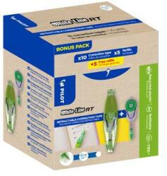 Pilot Hibajavító roller, 4 mm x 6 m, utántölthető, PILOT Whiteline RT, Bonus Pack, utántöltővel