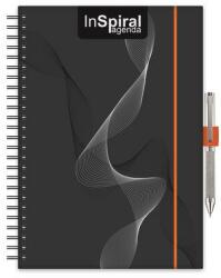 Dayliner Naptár, tervező, A5, heti, DAYLINER, InSpiral, fekete-narancs