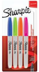 Sharpie Alkoholos marker készlet, 1 mm, kúpos, SHARPIE Fine Point, 4 különböző szín