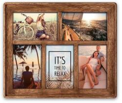  Képkeret, galéria, fa, 5 db képhez, 10x15 cm, Zep Mosel, barna