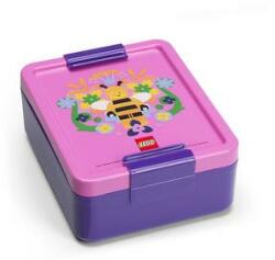 LEGO® Uzsonnás doboz, LEGO Bee, lila-rózsaszín-mintás